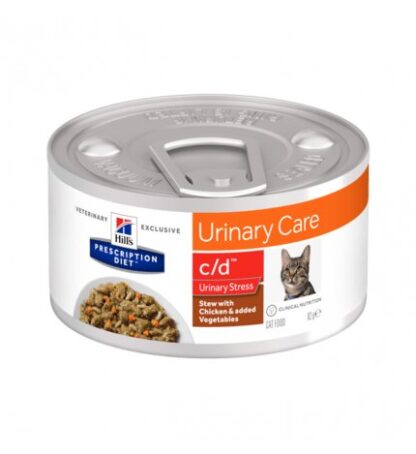 HILL'S PRESCRIPTION DIET GATTO C/D URINARY STRESS CON SPEZZATINO AL POLLO E VERDURE DA 82 GR IN LATTINA