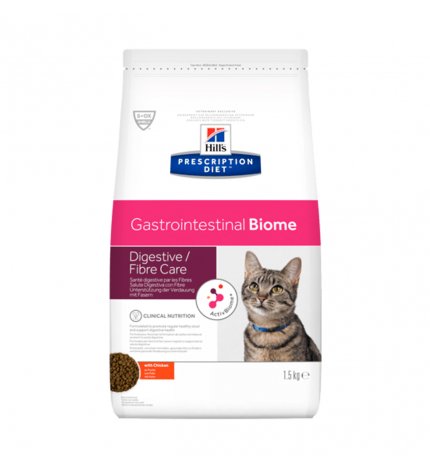 HILL'S PRESCRIPTION DIET GATTO GASTROINTESTINAL BIOME DIGESTIVE/FIBRE CARE AL POLLO DA 1,5 KG