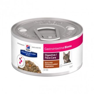 HILL'S PRESCRIPTION DIET GATTO GASTROINTESTINAL BIOME DIGESTIVE/FIBRE CARE CON SPEZZATINO DI POLLO DA 82 G IN LATTINA