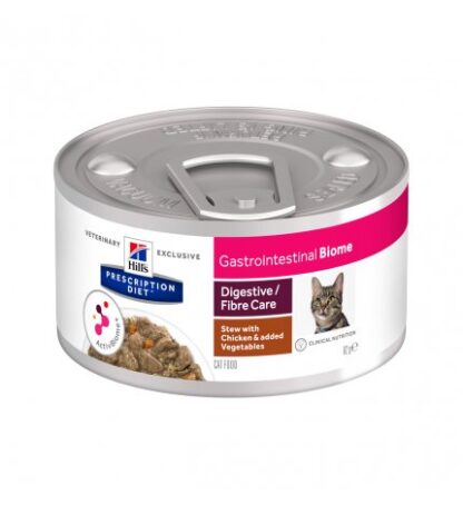 HILL'S PRESCRIPTION DIET GATTO GASTROINTESTINAL BIOME DIGESTIVE/FIBRE CARE CON SPEZZATINO DI POLLO DA 82 G IN LATTINA