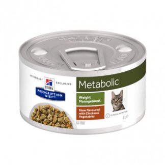 HILL'S PRESCRIPTION DIET GATTO METABOLIC CON SPEZZATINO AL POLLO E VERDURE DA 82 GR IN LATTINA