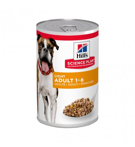 HILL'S SCIENCE PLAN CANE ADULT LIGHT AL POLLO DA 370G IN LATTINA