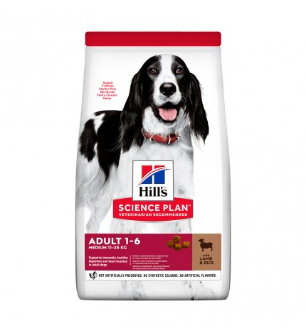 HILL'S SCIENCE PLAN CANE ADULT MEDIUM ALL'AGNELLO E RISO DA 14 KG