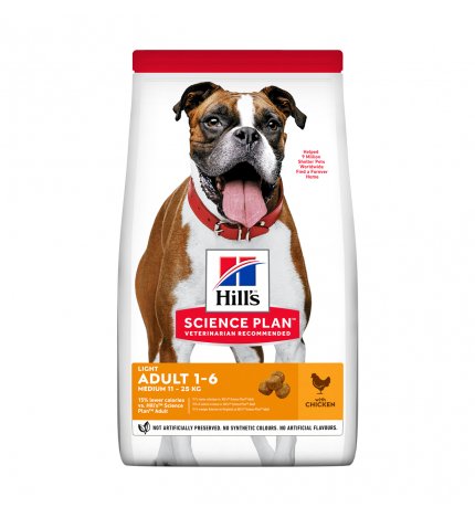 HILL'S SCIENCE PLAN CANE ADULT MEDIUM LIGHT POLLO DA 2,5 KG