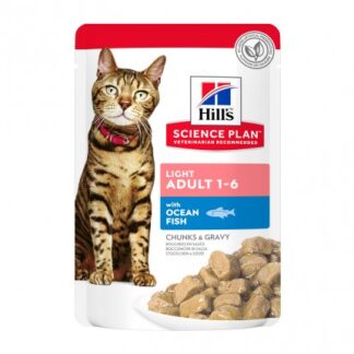HILL'S SCIENCE PLAN GATTO ADUL LIGHT AL PESCE DA 85 GR IN BUSTA