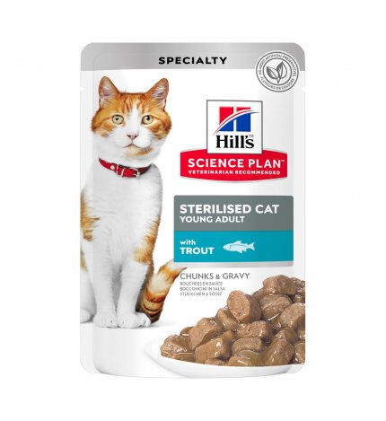 HILL'S SCIENCE PLAN GATTO YADULT STERILISED ALLA TROTA DA 85 GR IN BUSTA