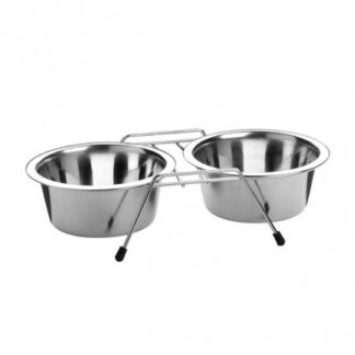 Hunter cane doppia ciotola in acciaio inox 2 x 250 ml