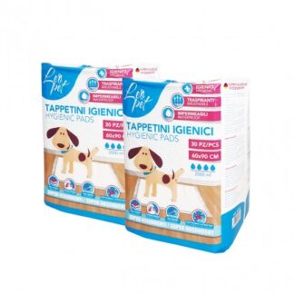 LEOPET CANE TAPPETINO TRAVERSINA ASSORBENTE 60 x 90 CM 2 CONFEZIONI DA 30 PEZZI
