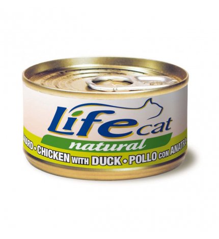 Life cat naturale pollo e anatra da 70 gr in lattina
