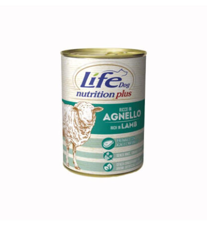 Lifepetcare cane life dog complete menu con agnello da 400 gr in lattina