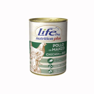 Lifepetcare cane life dog con pollo e manzo da 400 gr in lattina