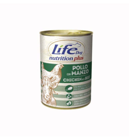 Lifepetcare cane life dog con pollo e manzo da 400 gr in lattina