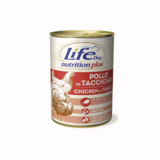 Lifepetcare cane life dog con pollo e tacchino da 400 gr in lattina