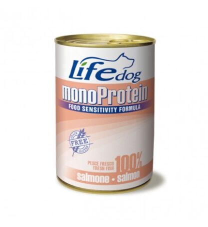 LIFEPETCARE CANE LIFE DOG MONOPROTEIN CON SALMONE DA 400 GR IN LATTINA