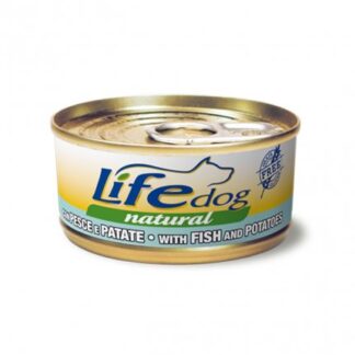 Lifepetcare cane life dog natural con pesce e patate da 170 gr in lattina