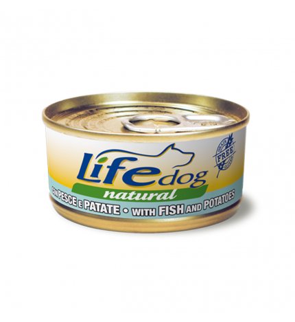 Lifepetcare cane life dog natural con pesce e patate da 170 gr in lattina