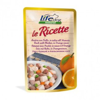LIFEPETCARE CANE LIFE DOG NATURAL LE RICETTE ANATRA CON POLLO IN SALSA ALL'ARANCIA DA 95 GR IN BUSTA