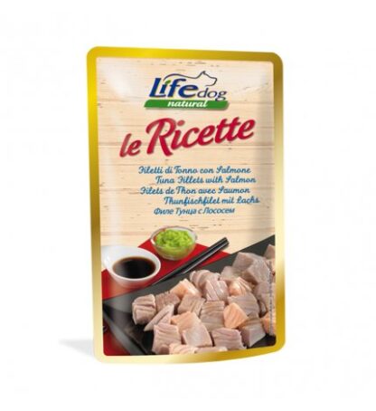 LIFEPETCARE CANE LIFE DOG NATURAL LE RICETTE FILETTI DI TONNO CON SALMONE DA 95 GR IN BUSTA