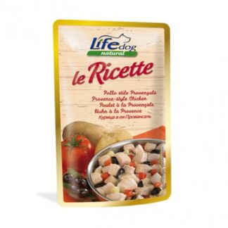 Lifepetcare cane life dog natural le ricette pollo stile provenzale da 95 gr in busta