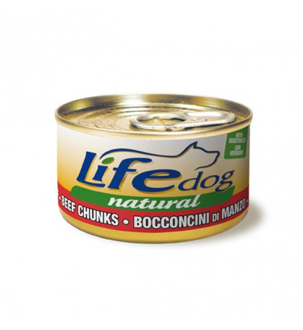LIFEPETCARE CANE LIFE DOG NATURALE BOCCONCINI DI MANZO E VERDURE DA 90 GR IN LATTINA
