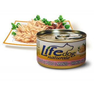 LIFEPETCARE CANE LIFE DOG NATURALE FILETTI DI POLLO E MANZO DA 90 GR IN LATTINA