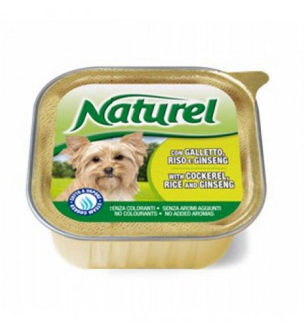 Lifepetcare cane naturel dog galletto riso e ginseng da 150 gr in vaschetta
