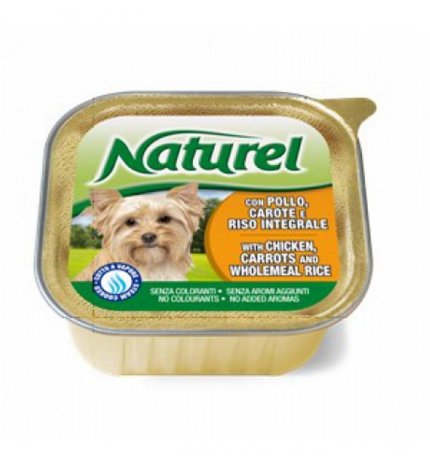 Lifepetcare cane naturel dog pollo carote con riso integrale da 150 gr in vaschetta
