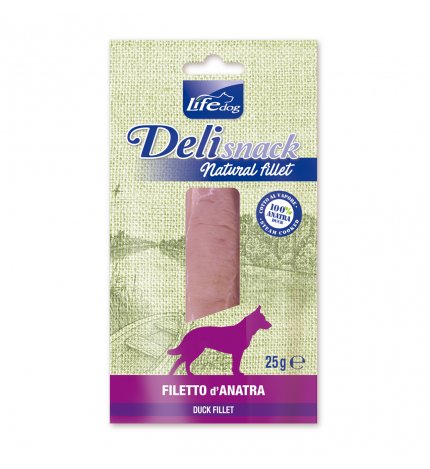Lifepetcare cane snack filetti bolliti all'anatra da 25 gr