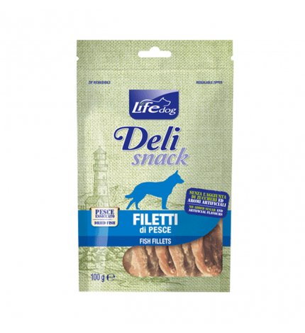 LIFEPETCARE CANE SNACK FILETTI ESSICCATI AL PESCE DA 100 GR