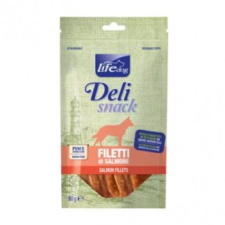 LIFEPETCARE CANE SNACK FILETTI ESSICCATI AL SALMONE DA 80 GR