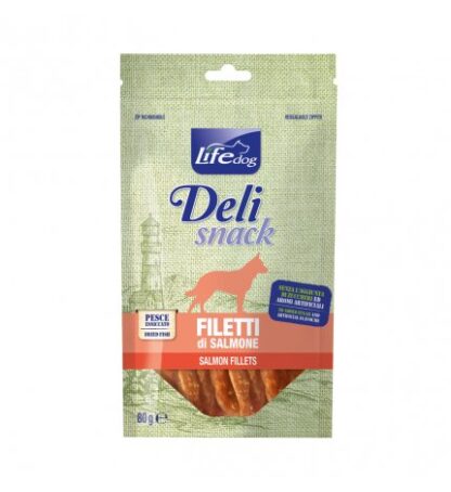 LIFEPETCARE CANE SNACK FILETTI ESSICCATI AL SALMONE DA 80 GR
