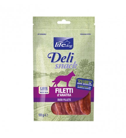 LIFEPETCARE CANE SNACK FILETTI ESSICCATI ALL'ANATRA DA 100 GR