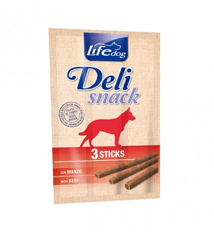 LIFEPETCARE CANE SNACK LIFE DOG DELI SNACK 3 STICKS AL MANZO 33 GR