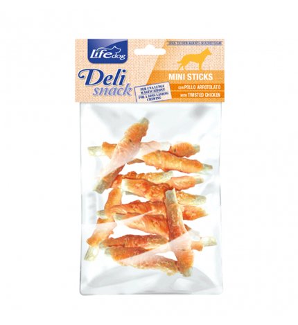 LIFEPETCARE CANE SNACK LIFE DOG DELI SNACK MINI STICKS MASTICATIVI AL POLLO DA 100 GR