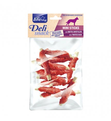 LIFEPETCARE CANE SNACK LIFE DOG DELI SNACK MINI STICKS MASTICATIVI ALL' ANATRA DA 100 GR