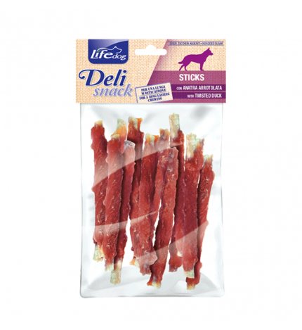 LIFEPETCARE CANE SNACK LIFE DOG DELI SNACK STICKS MASTICATIVI ALL' ANATRA DA 100 GR
