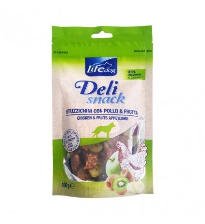 LIFEPETCARE CANE SNACK LIFE DOG DELI SNACK STUZZICHINI CON POLLO KIWI E FRUTTA DA 100 GR