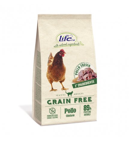 Lifepetcare gatto adult grain free con pollo fresco e patate da 400 gr