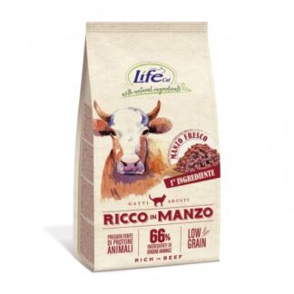 Lifepetcare gatto adult low grain con manzo fresco da 1,5 kg