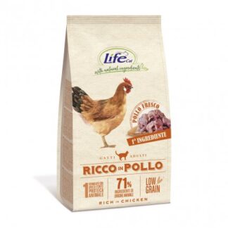 Lifepetcare gatto adult low grain con pollo fresco da 1,5 kg