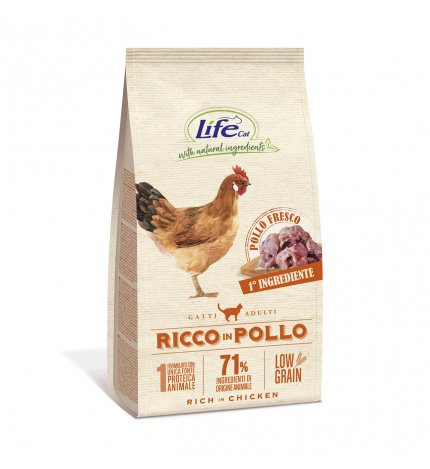 Lifepetcare gatto adult low grain con pollo fresco da 1,5 kg