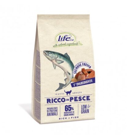 Lifepetcare gatto adult low grain con salmone fresco da 400 gr