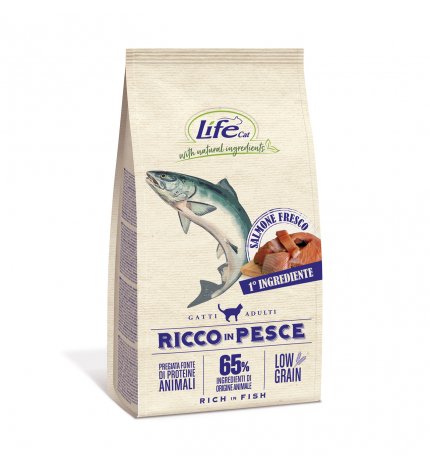 Lifepetcare gatto adult low grain con salmone fresco da 400 gr