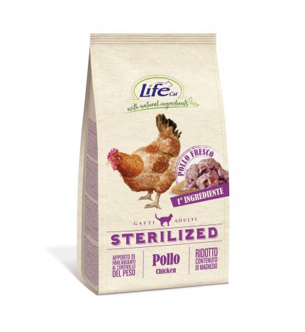 LIFEPETCARE GATTO ADULT STERILIZZATO CON POLLO FRESCO DA 7,5 KG