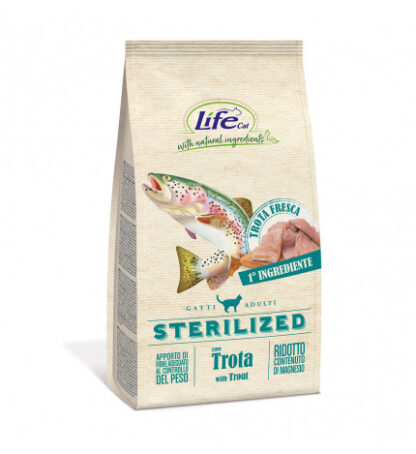 Lifepetcare gatto adult sterilizzato con trota da 400 gr