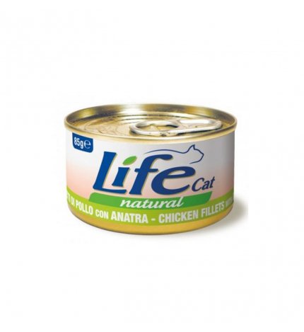 LIFEPETCARE GATTO LIFE CAT NATURAL AL POLLO CON ANATRA DA 85 GR IN LATTINA