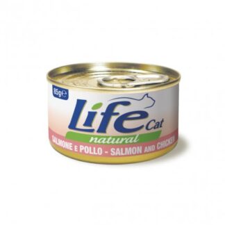 LIFEPETCARE GATTO LIFE CAT NATURAL AL SALMONE E POLLO DA 85 GR IN LATTINA