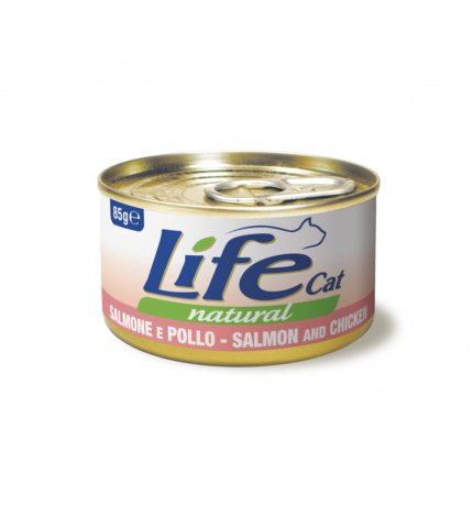 LIFEPETCARE GATTO LIFE CAT NATURAL AL SALMONE E POLLO DA 85 GR IN LATTINA