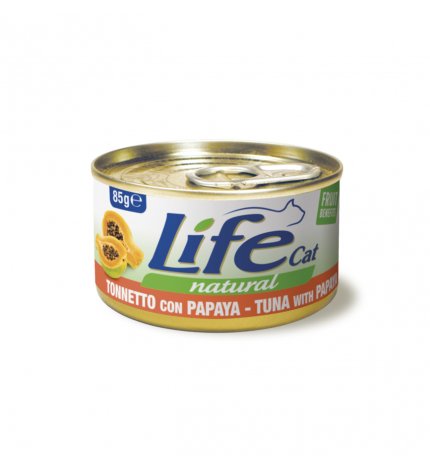 LIFEPETCARE GATTO LIFE CAT NATURAL AL TONNETTO CON PAPAYA DA 85 GR IN LATTINA