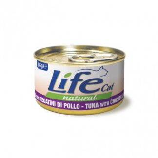 LIFEPETCARE GATTO LIFE CAT NATURAL AL TONNO CON FEGATINI DI POLLO DA 85 GR IN LATTINA